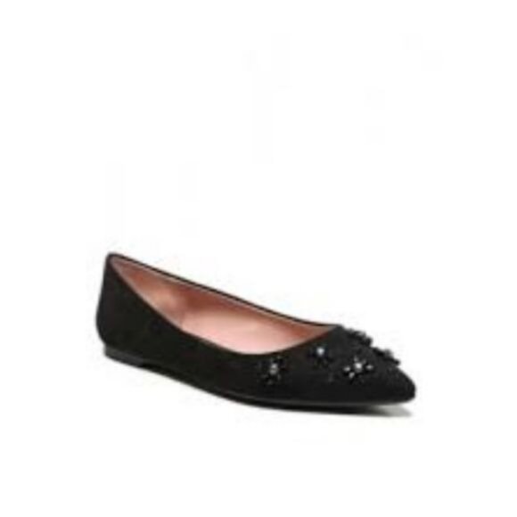 Circus By Sam Edelman Black Velvet Flats With Rhinestone & Stud Detail - Picture 2 of 10